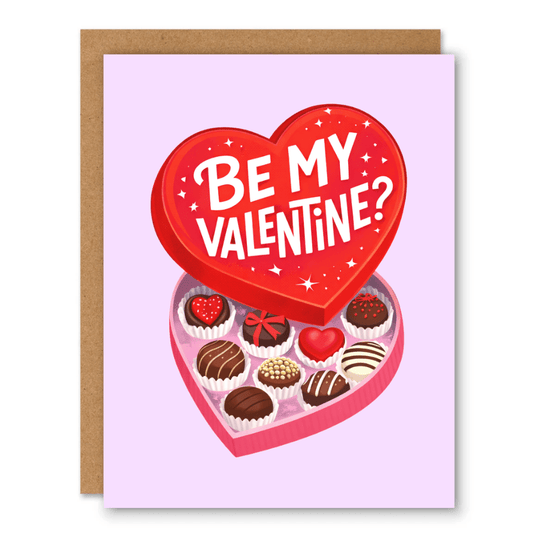 Be My Valentine Chocolate Box Card - Ink and Paper by Aaron
