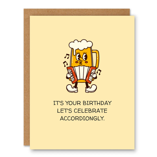 Accordion Birthday Beer Card
