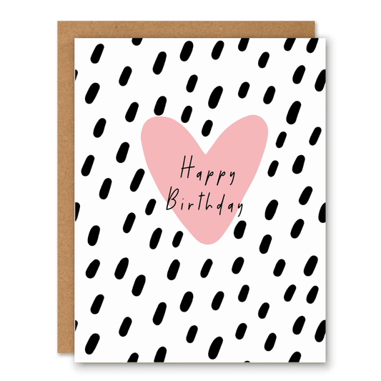 Modern Heart Birthday Card - Ink and Paper by Aaron