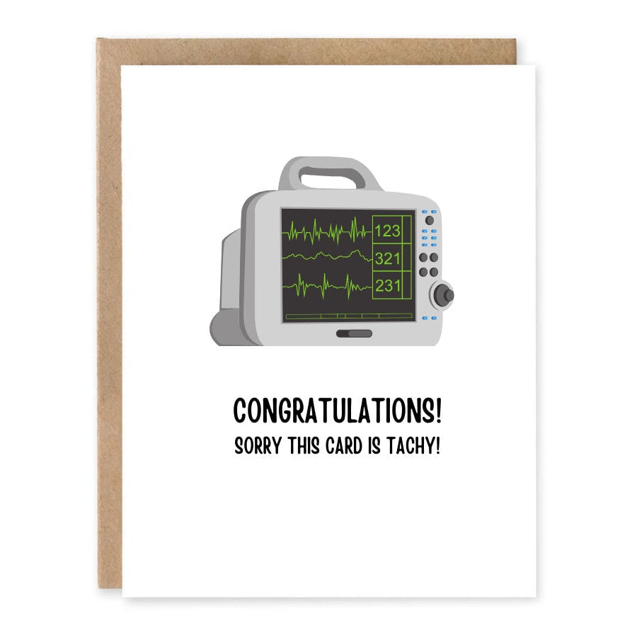 Funny Tachycardia Congratulations Card | Doctor, Nurse, Paramedic