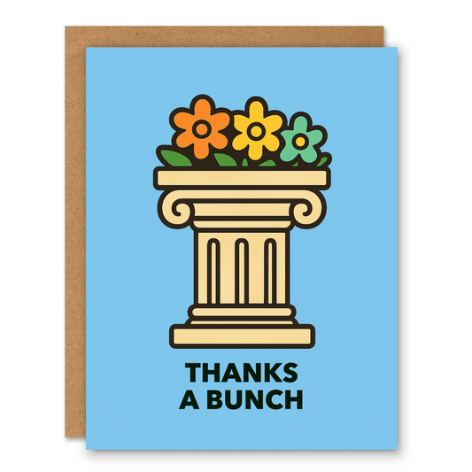 Floral Roman Column Thanks Card - Ink and Paper by Aaron